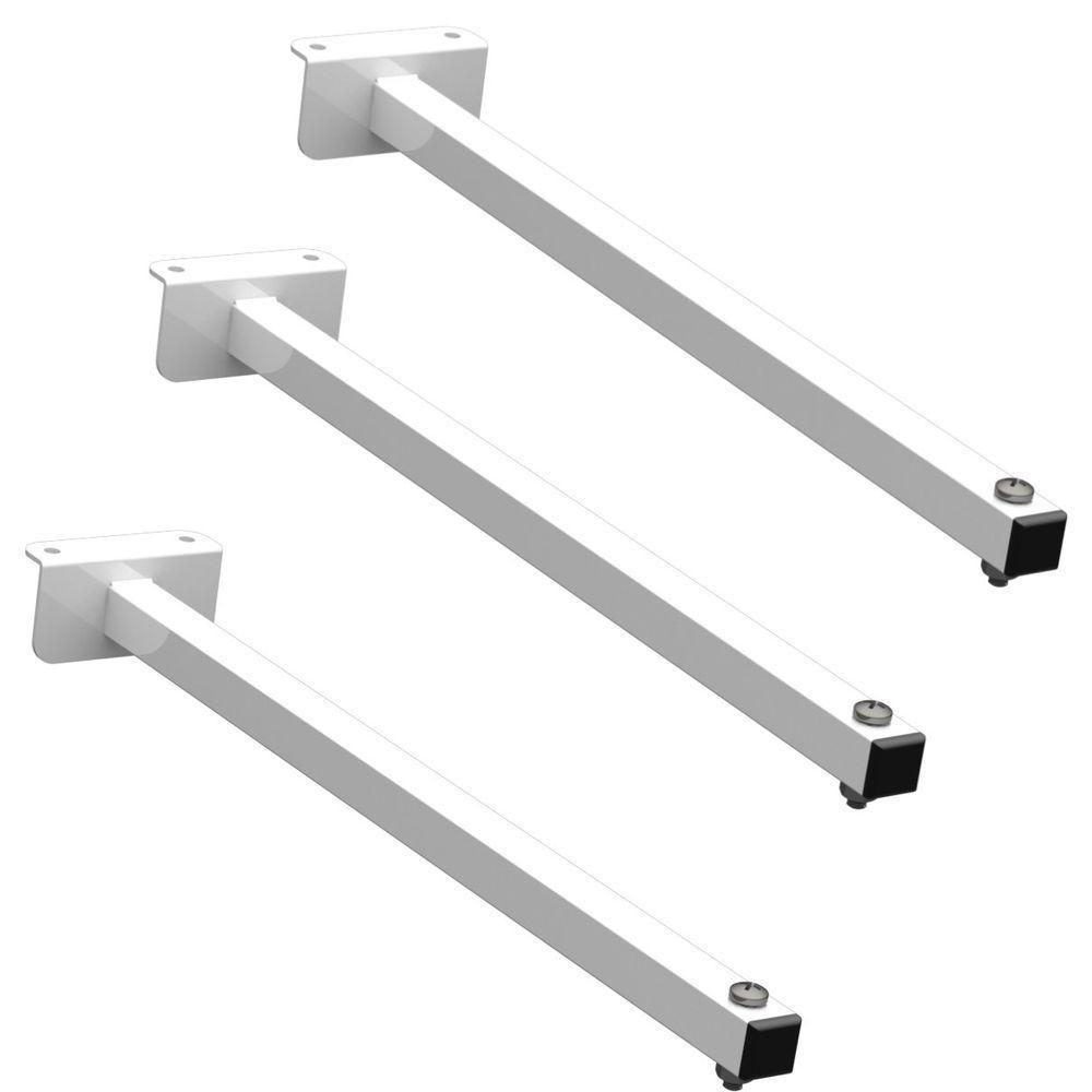 03 Suportes Refletor Fachada Banner Braço 50cm 03 Cj - Branco - 1