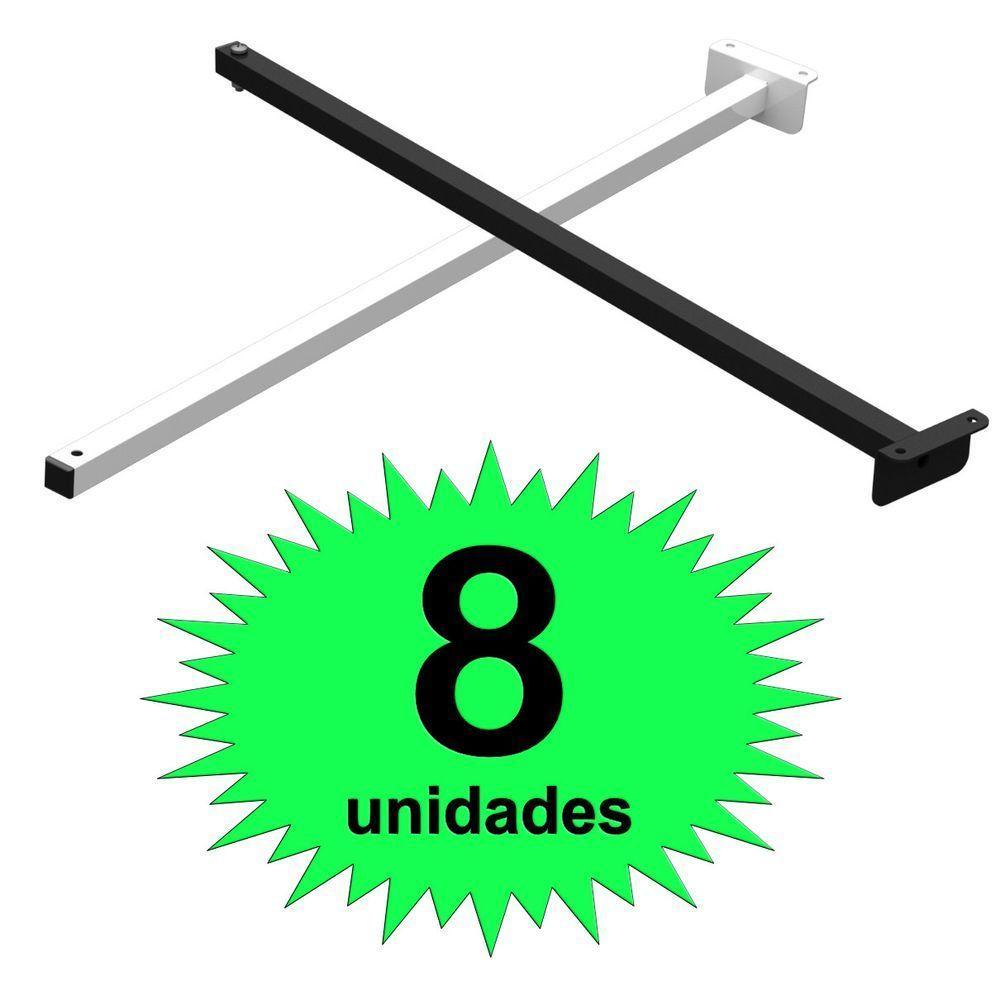 08 Suportes Refletor Fachada Banner Braço 60 Cm 08 Cjt - Branco - 3