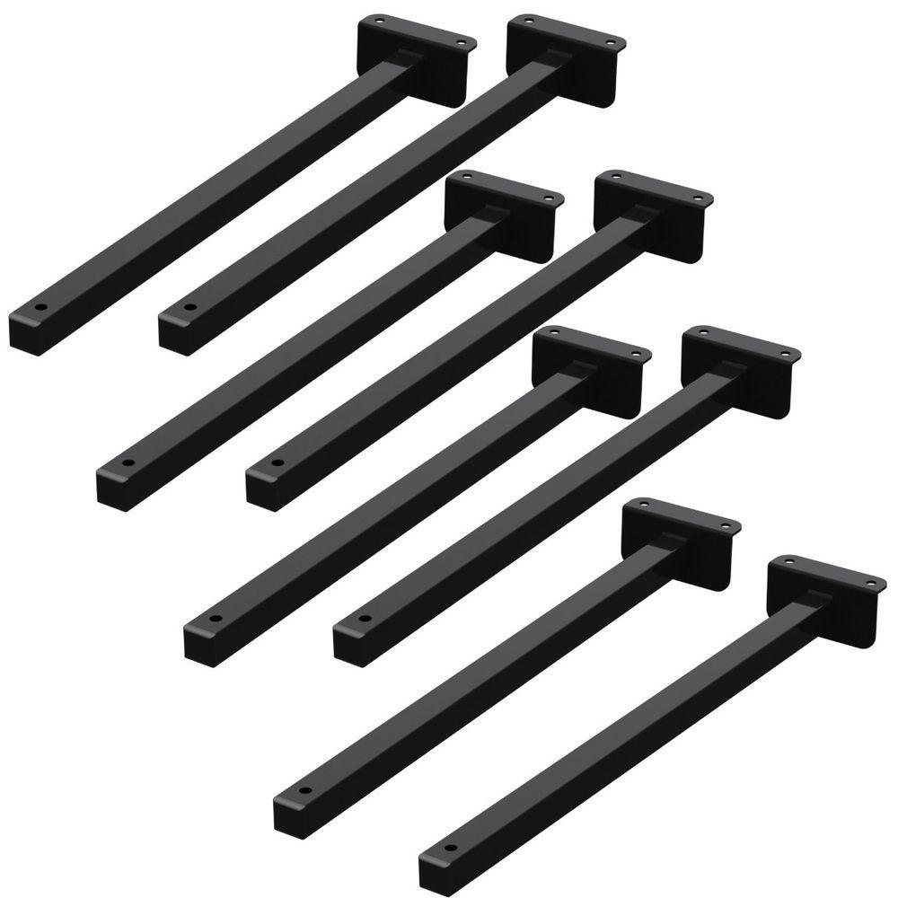 08 Suportes Refletor Fachada Banner Braço 60 Cm 08 Cjt - Preto - 1