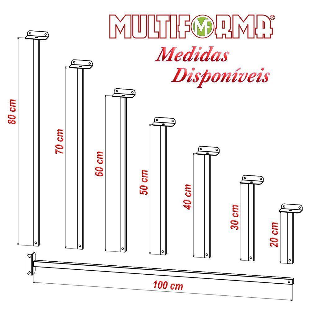 05 Suportes Refletor Fachada Banner Braço 60 Cm 05 Cjt - Preto - 6