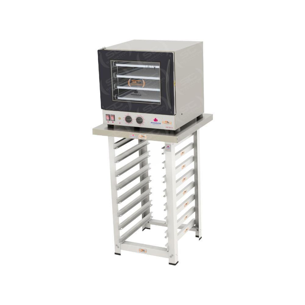 Kit - Forno Turbo Prp-004 220v Preto + Bancada Mes-004 - Progás 220v - 1