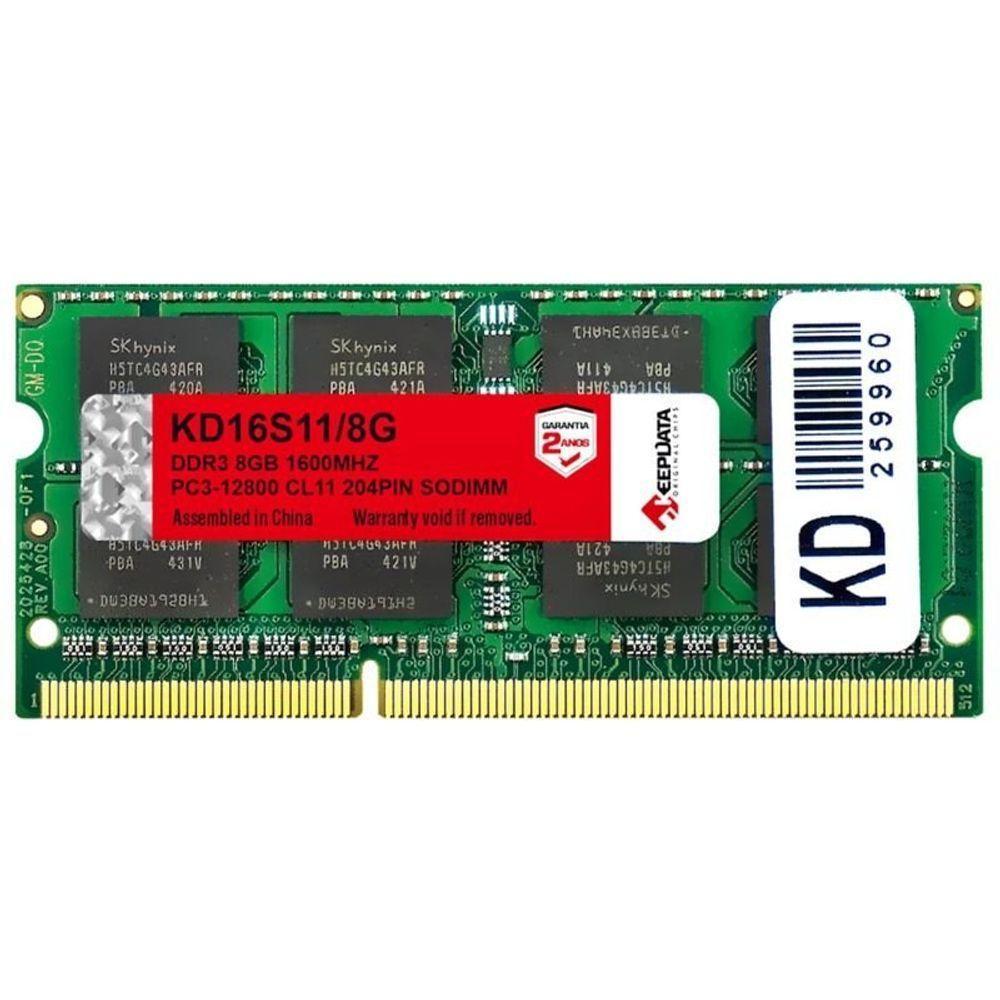 Memoria Notebook Ddr3 8gb Pc1600 Keepdata Kd16s11 8g - 2