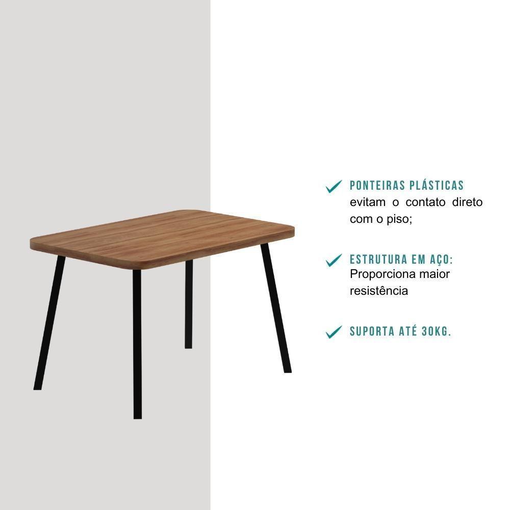 Mesa De Jantar 4 Lug Retangular 1,2m Stellar Carraro Nog Pre - 7