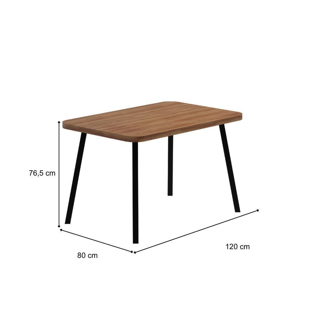 Mesa De Jantar 4 Lug Retangular 1,2m Stellar Carraro Nog Pre - 10