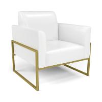 Sofá Namoradeira Com Poltrona Base Industrial Alta Dourado Marisa Corano Branco D03 - D\'rossi - 8