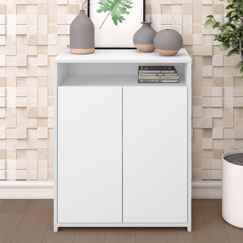 Mesa Escrivaninha Em L Eron E Balcão 60cm 2 Portas Look A06 Carvalho/branco - Mpozenato - 2