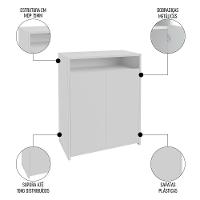 Mesa Escrivaninha Em L Eron E Balcão 60cm 2 Portas Look A06 Carvalho/branco - Mpozenato - 7