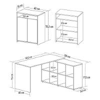 Mesa Escrivaninha Em L Eron E Balcão 60cm 2 Portas Look A06 Carvalho/branco - Mpozenato - 9