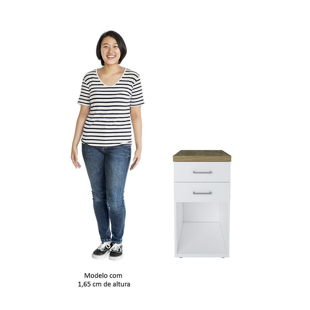 Mesa Escrivaninha Em L Sharp E Gaveteiro 2 Gavetas Tok A06 Olmo/branco - Mpozenato - 3