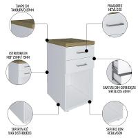 Mesa Escrivaninha Em L Sharp E Gaveteiro 2 Gavetas Tok A06 Olmo/branco - Mpozenato - 8