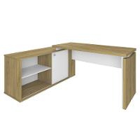 Mesa Escrivaninha Em L Sharp E Gaveteiro 2 Gavetas Tok A06 Olmo/branco - Mpozenato - 10