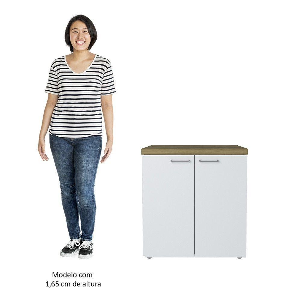 Mesa Escrivaninha Em L Sharp E Balcão 70cm 2 Portas Tok A06 Olmo/branco - Mpozenato - 5