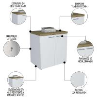 Mesa Escrivaninha Em L Sharp E Balcão 70cm 2 Portas Tok A06 Olmo/branco - Mpozenato - 6