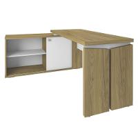 Mesa Escrivaninha Em L Sharp E Balcão 70cm 2 Portas Tok A06 Olmo/branco - Mpozenato - 10