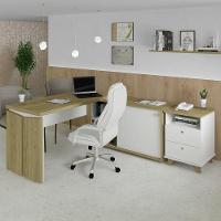 Mesa Escrivaninha Em L Sharp E Gaveteiro 2 Gavetas May A06 Olmo/branco - Mpozenato - 5