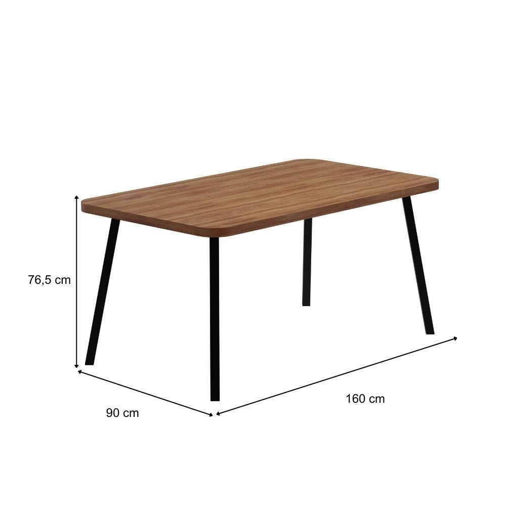 Mesa De Jantar 6 Lug Retangular 1,6m Stellar Carraro Nog Pre - 10