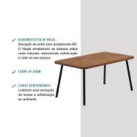 Mesa De Jantar 6 Lug Retangular 1,6m Stellar Carraro Nog Pre - 3