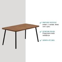 Mesa De Jantar 6 Lug Retangular 1,6m Stellar Carraro Nog Pre - 8