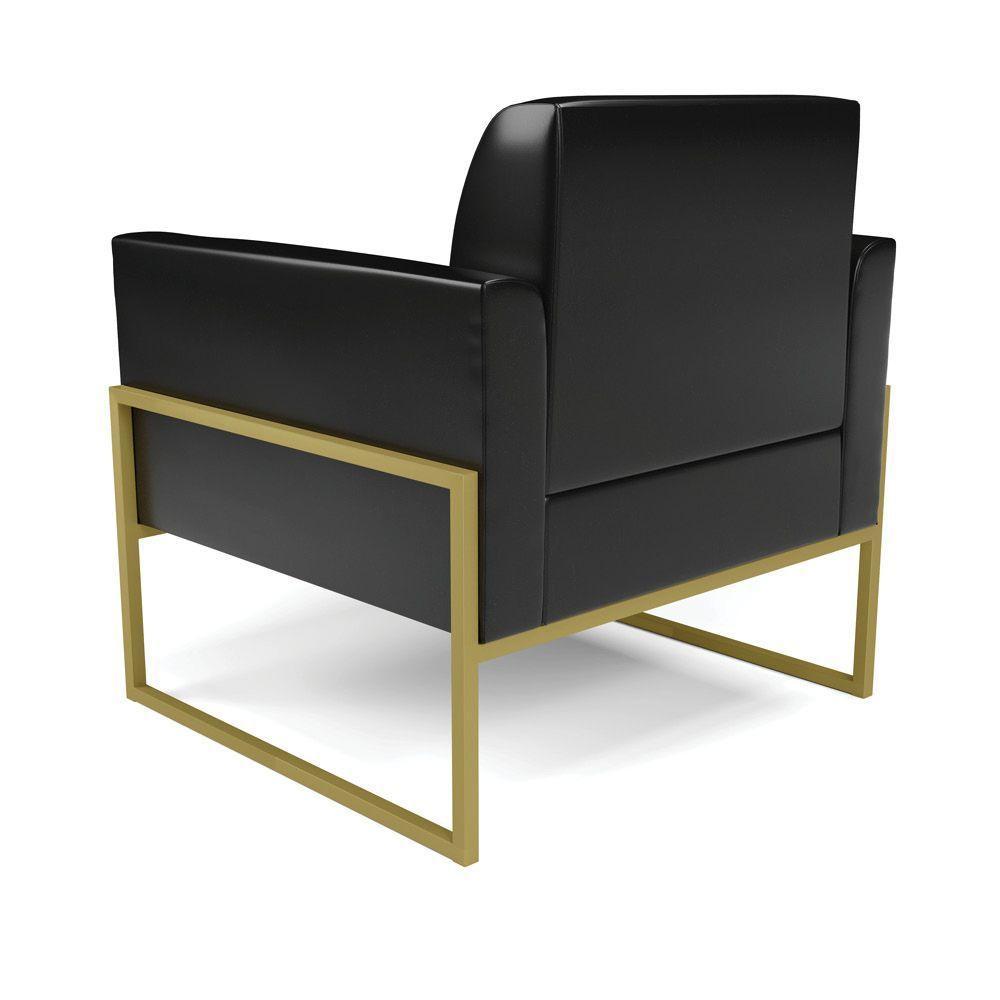 Kit 2 Poltronas Base Industrial Alta Dourado Marisa Corano D03 - D\'rossi Cor Preto - 6