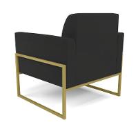 Kit 2 Poltronas Base Industrial Alta Dourado Marisa Veludo D03 - D\'rossi Cor Preto - 7