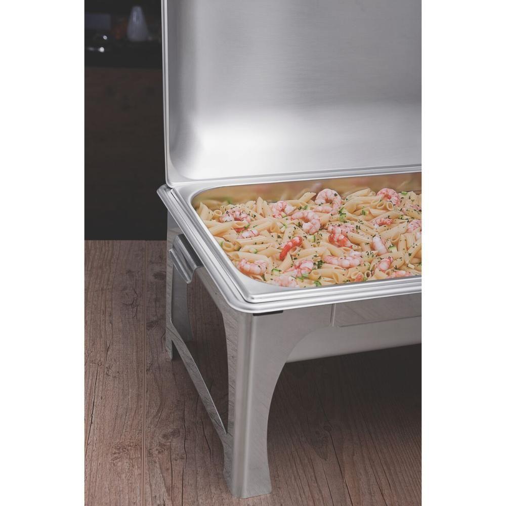 Rechaud Tramontina Retangular Em Aço Inox Banho Maria Tampa Removivel Com Fogareiro Cuba 1-1 9 L - 4