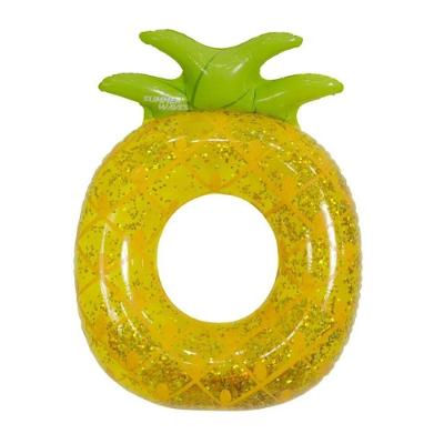 Boia Inflável Circular Abacaxi Com Glitter Piscina água Mar Praia W11342 Bel