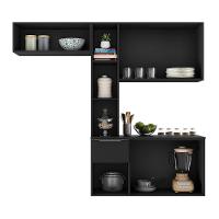 Cozinha Compacta Com Armário E Balcão Multimóveis Preta - 5
