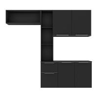 Cozinha Compacta Com Armário E Balcão Multimóveis Preta - 7