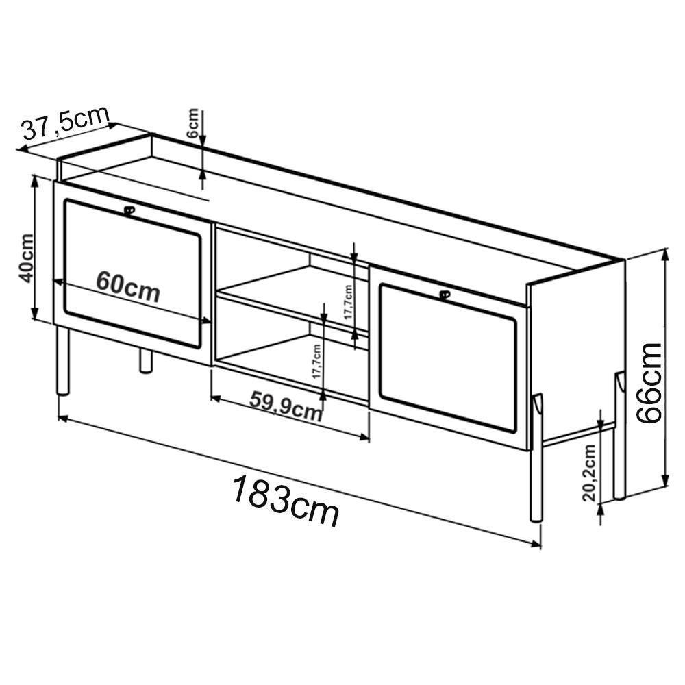 Rack p/Tv 70 Pol Palhinha 27930 Linha Oslo Hanover Artesano - 6
