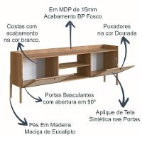 Rack p/Tv 70 Pol Palhinha 27930 Linha Oslo Hanover Artesano - 5