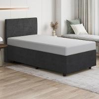 Base Cama Box Viúva Veludo Skybox Cor Preto - 1