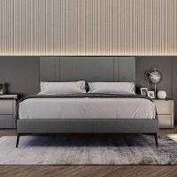 Base Bi Partida Slim Casal Em Linho Com Cabeceira Skybox Cor Preto - 2