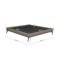 Base Bi Partida Slim Casal Em Linho Com Cabeceira Skybox Cor Marrom - 2