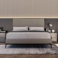 Base Bi Partida Slim Casal Em Linho Com Cabeceira Skybox Cor Marrom - 6