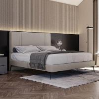 Base Bi Partida Slim Casal Em Linho Com Cabeceira Skybox Cor Bege - 1