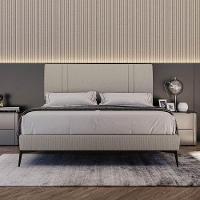 Base Bi Partida Slim Casal Em Linho Com Cabeceira Skybox Cor Bege