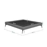 Base Bi Partida Slim Casal Em Linho Com Cabeceira Skybox Cor Cinza - 2