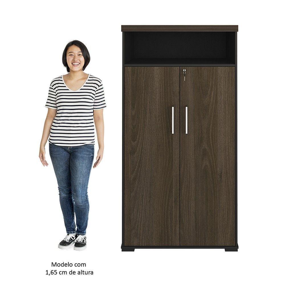 Conjunto Escritório Home Office 3 Peças Mesa Em L Corp A06 Charuto-preto - Mpozenato - 7