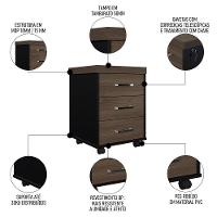 Conjunto Escritório Home Office 3 Peças Mesa Em L Corp A06 Charuto-preto - Mpozenato - 5