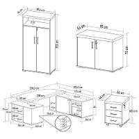 Conjunto Escritório Home Office 3 Peças Mesa Em L Corp A06 Charuto-preto - Mpozenato - 10