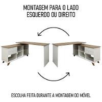 Mesa Escrivaninha Em L Golden E Armário Alto 2 Portas Tok A06 Olmo-branco - Mpozenato