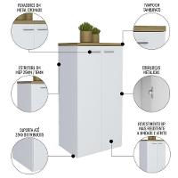 Mesa Escrivaninha Em L Golden E Armário Alto 2 Portas Tok A06 Olmo-branco - Mpozenato - 6