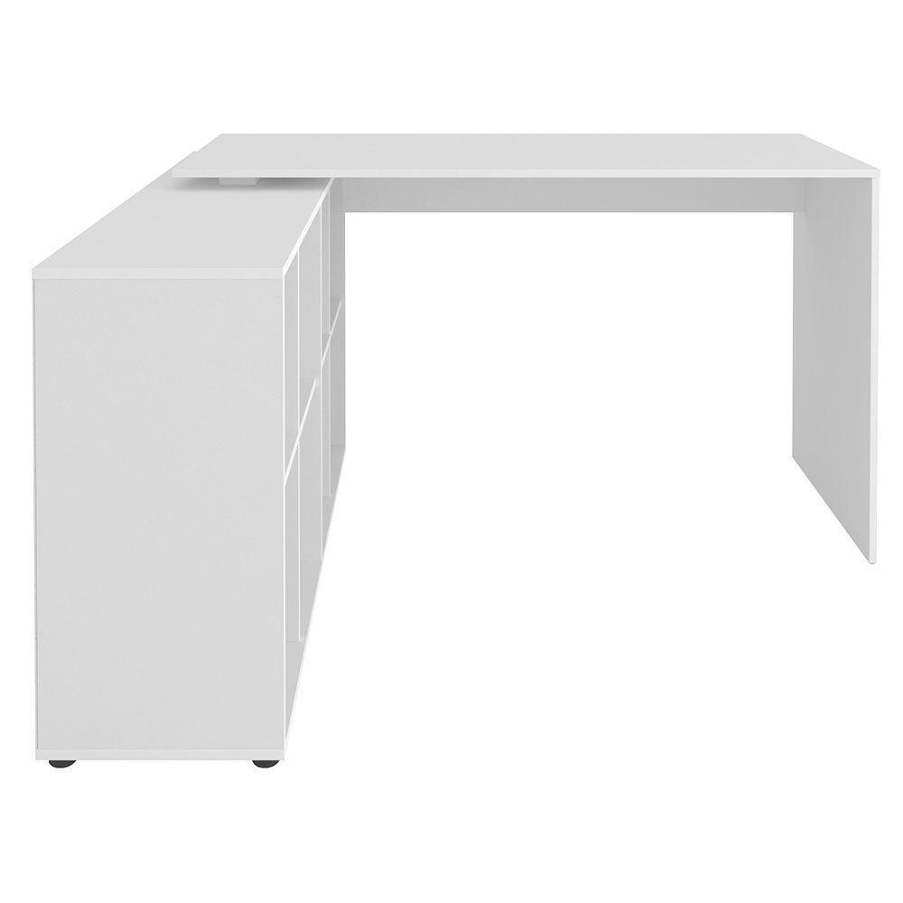 Mesa Escrivaninha Em L Eron E Gaveteiro Com Rodízios Mity A06 Branco - Mpozenato - 9
