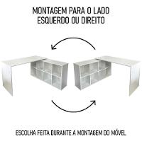 Mesa Escrivaninha Em L Eron E Gaveteiro Com Rodízios Mity A06 Branco - Mpozenato - 6
