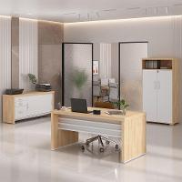 Conjunto Escritório 3 Peças Mesa 158cm Corp A06 Carvalho-branco - Mpozenato - 3