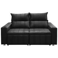 Sofá 2 Lugares Retrátil E Reclinável Madri 1,80m - Veludo Preto - 1