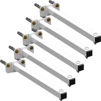 05 Suportes Refletor Base Reta Braço 100 Cm 5 Cjts - Branco - 1