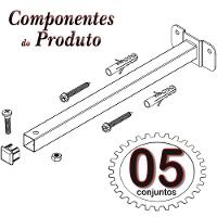 05 Suportes Refletor Base Reta Braço 100 Cm 5 Cjts - Branco - 7