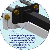 10 Suportes Refletor Base Reta Braço 100 Cm 10 Cjts - Branco