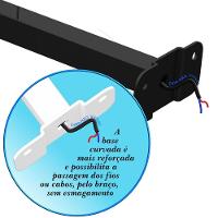 06 Suportes Refletor Base Reta Braço 100 Cm 6 Cjts - Branco